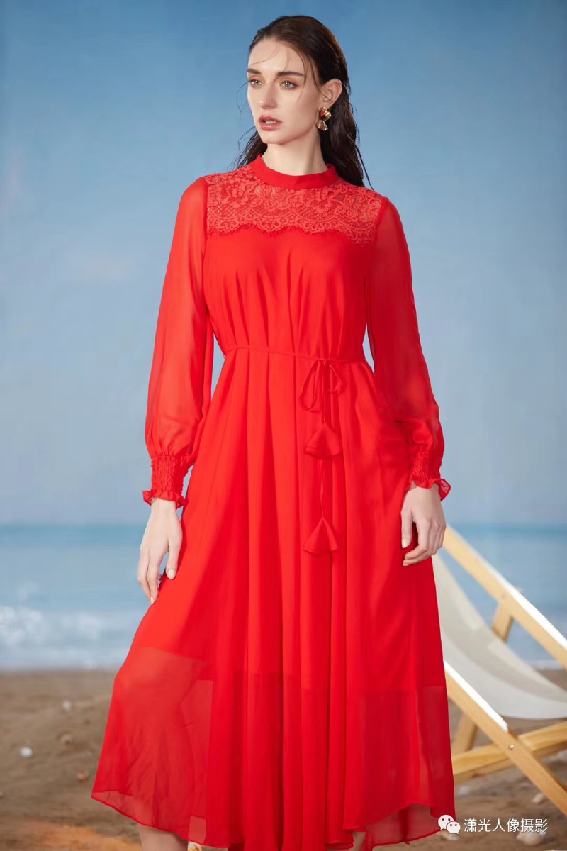 海边的清晨这组服装照片是在我们影棚内完成没有任何p图在棚内造景