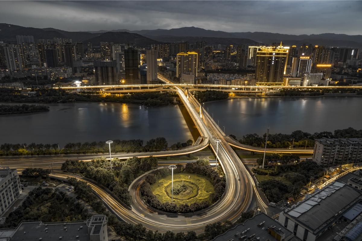 小西湖立交桥 兰州 慢门摄影