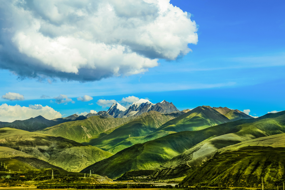 318川藏线群山峻岭层叠山脉