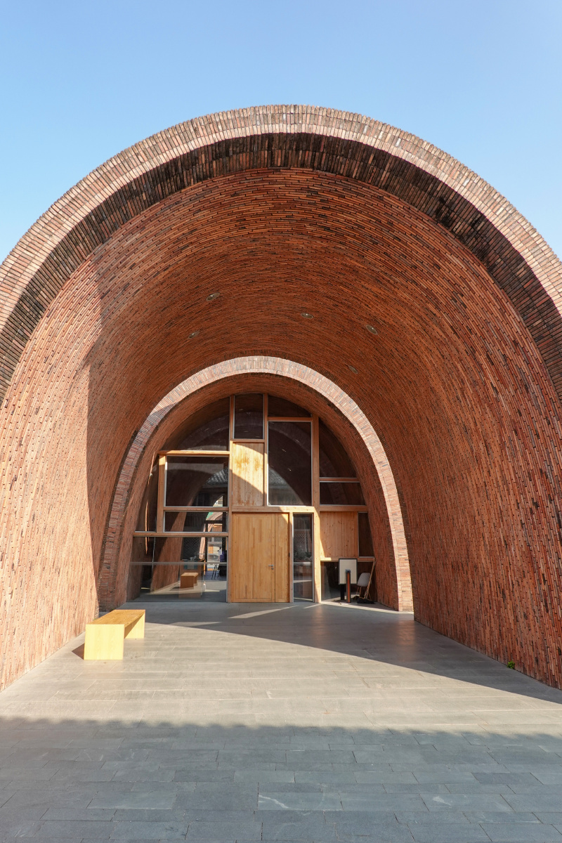 景德镇御窑博物馆砖拱形红砖建筑