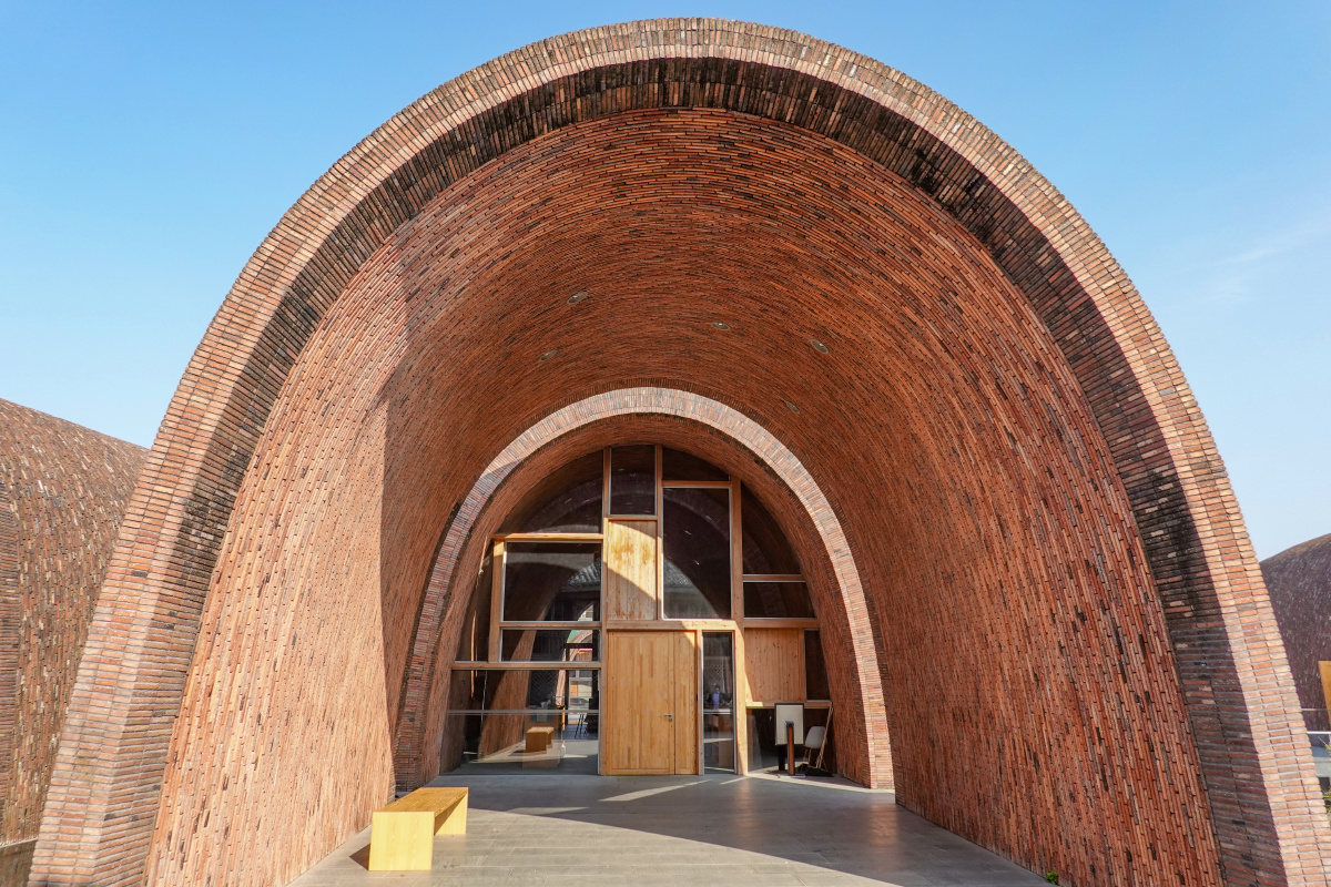 景德镇御窑博物馆砖拱形红砖建筑