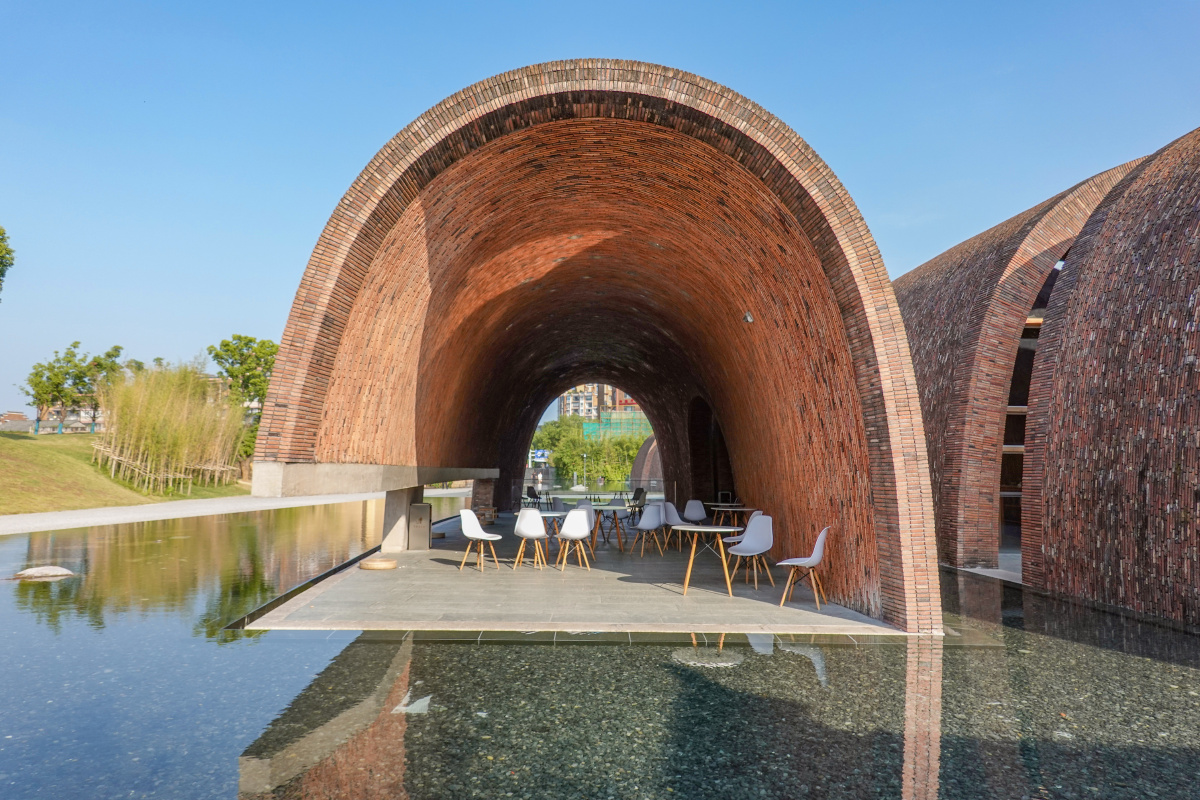 景德镇御窑博物馆砖拱形红砖建筑