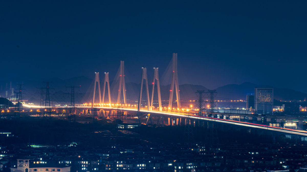 宁波绕城高速清水浦大桥夜景