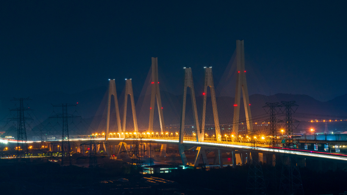 宁波绕城高速清水浦大桥夜景