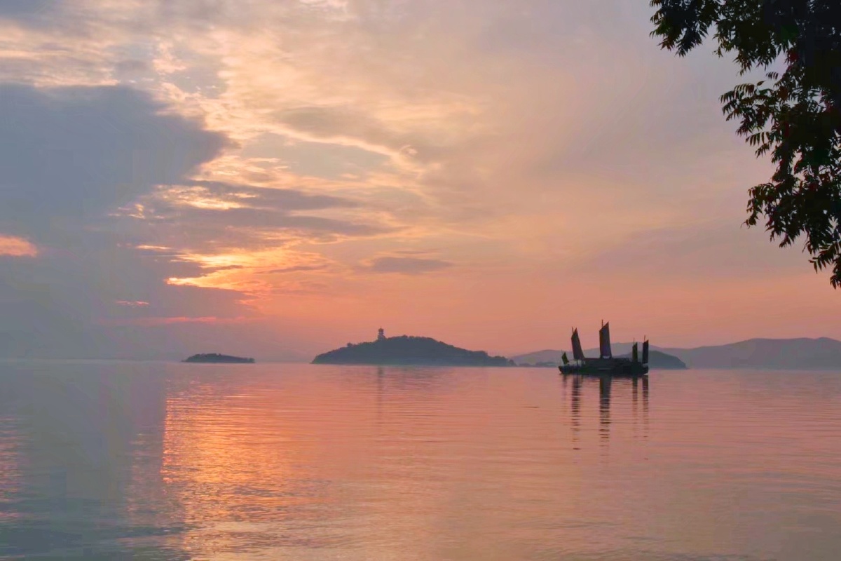 鼋头渚万浪桥晚霞