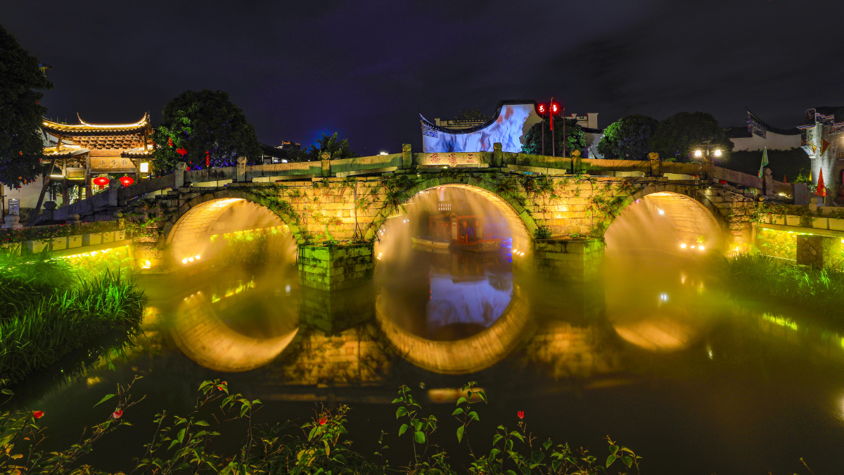 夜幕下的上下杭摄于2021211