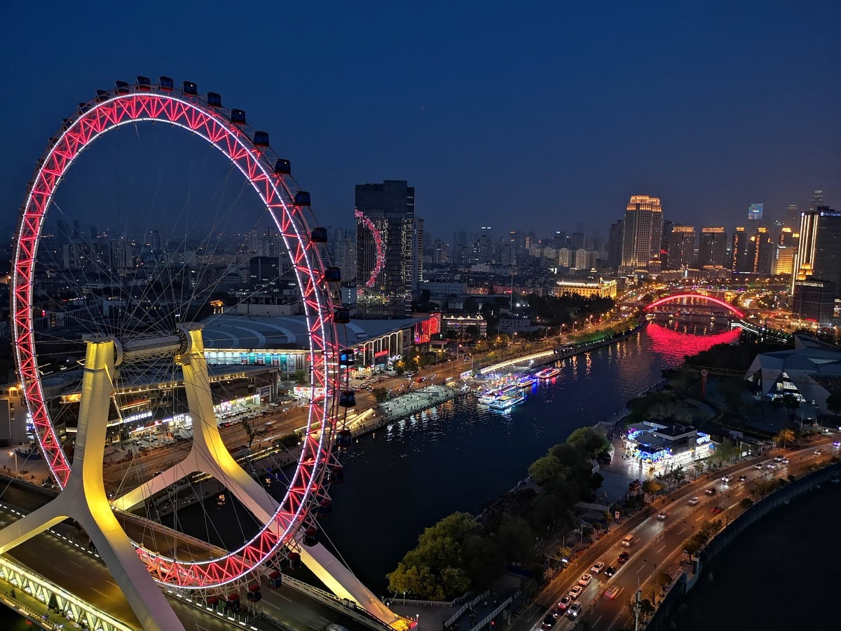 璀璨夜景天津之眼