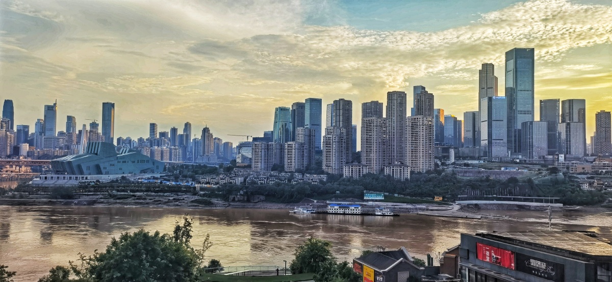 重庆江北嘴两江汇流