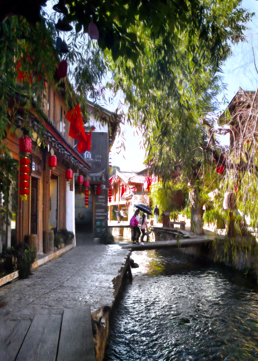 小桥流水丽江古城街景