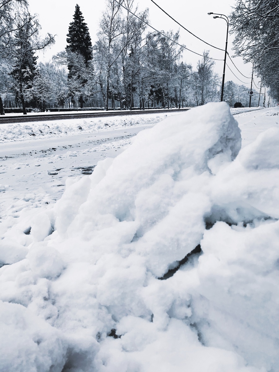 莫斯科大学周边雪堆