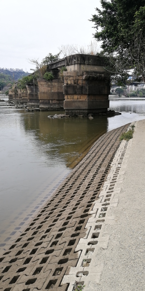 福州洪山桥老桥洪山桥闽江沿岸风光