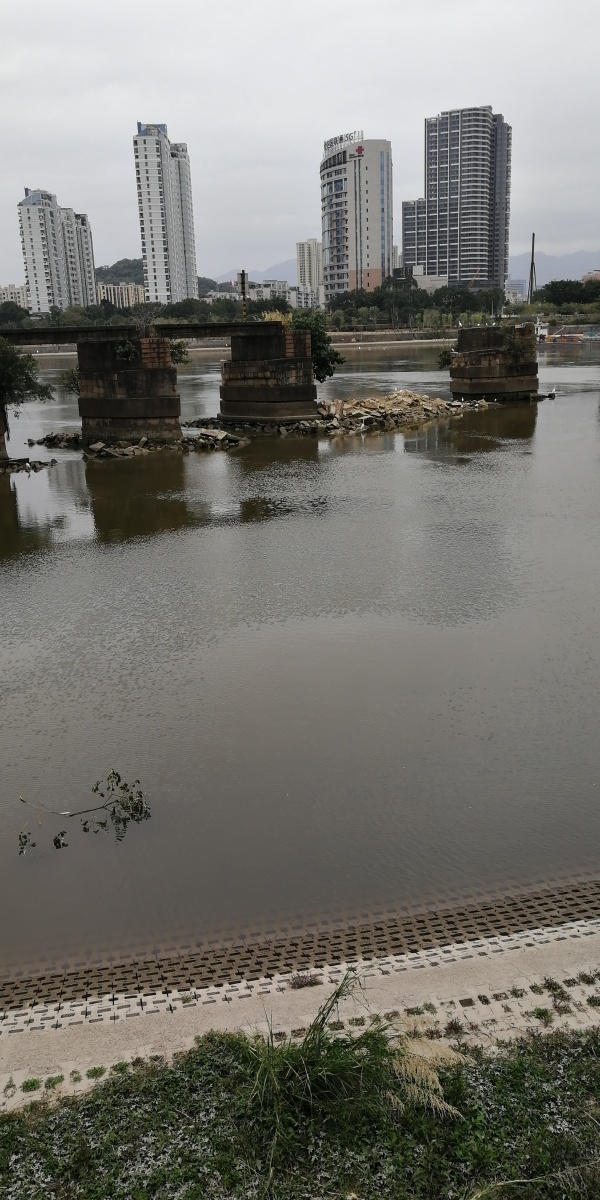 福州洪山桥老桥洪山桥闽江沿岸风光