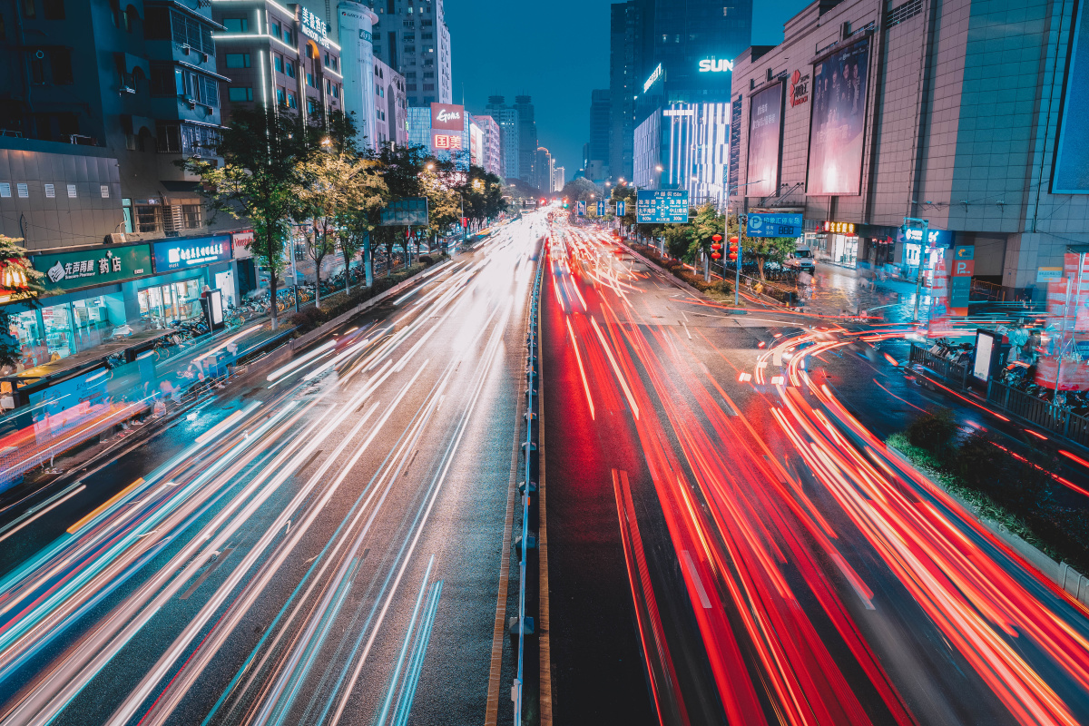 南京国庆车流灯光秀