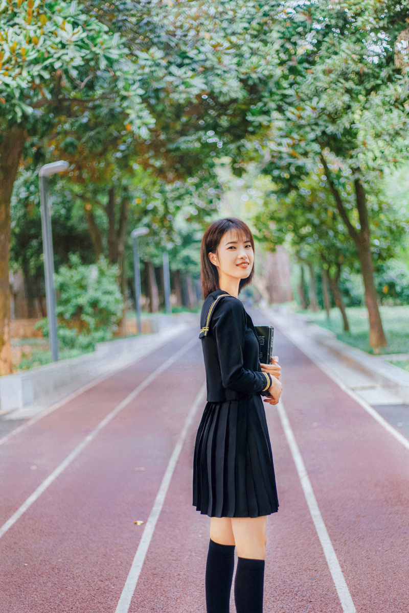 jk制服拍照姿势校园风蓝黑日系jk写真04有关夏天的回忆