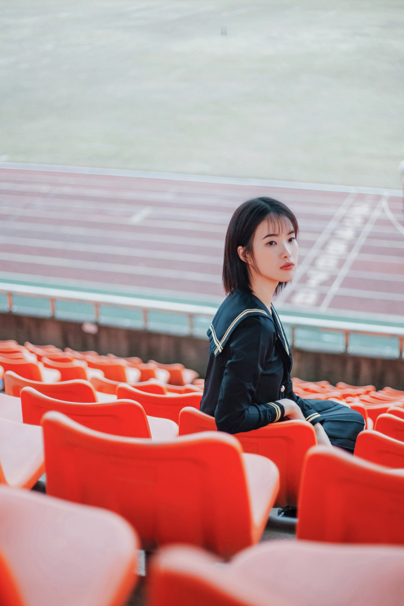 jk制服拍照姿势校园风蓝黑日系jk写真04有关夏天的回忆