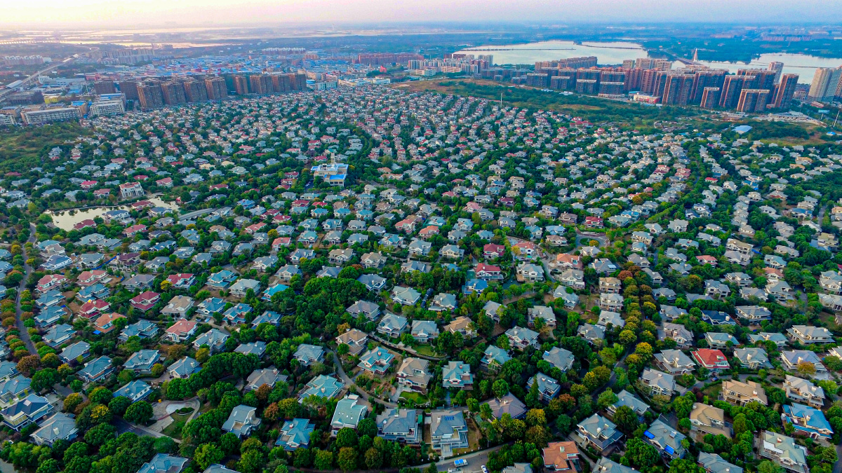 武汉市盘龙城f天下航拍全景