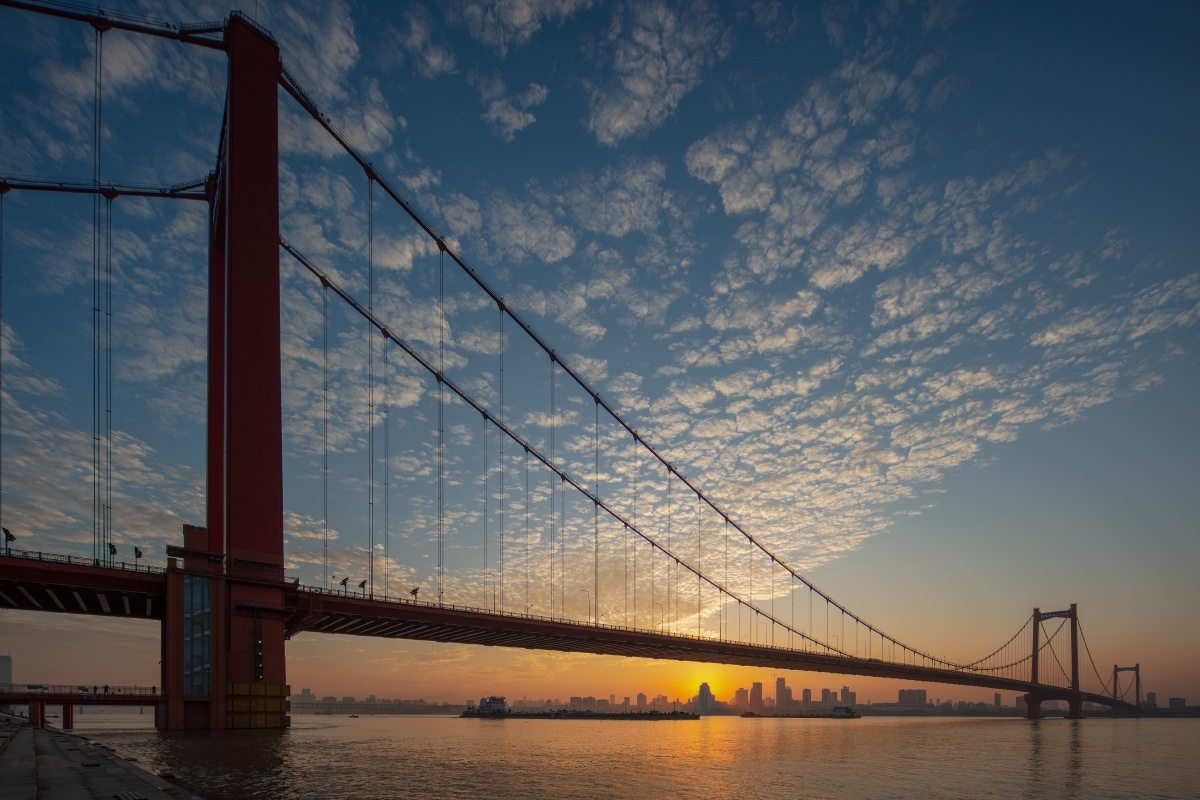 武汉桥梁拍摄系列武汉鹦鹉洲长江大桥