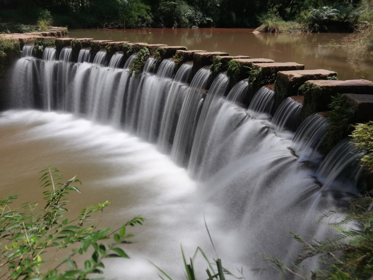 赤水61四洞沟景区水帘洞瀑布月亮潭瀑布飞蛙崖瀑布白龙潭瀑布