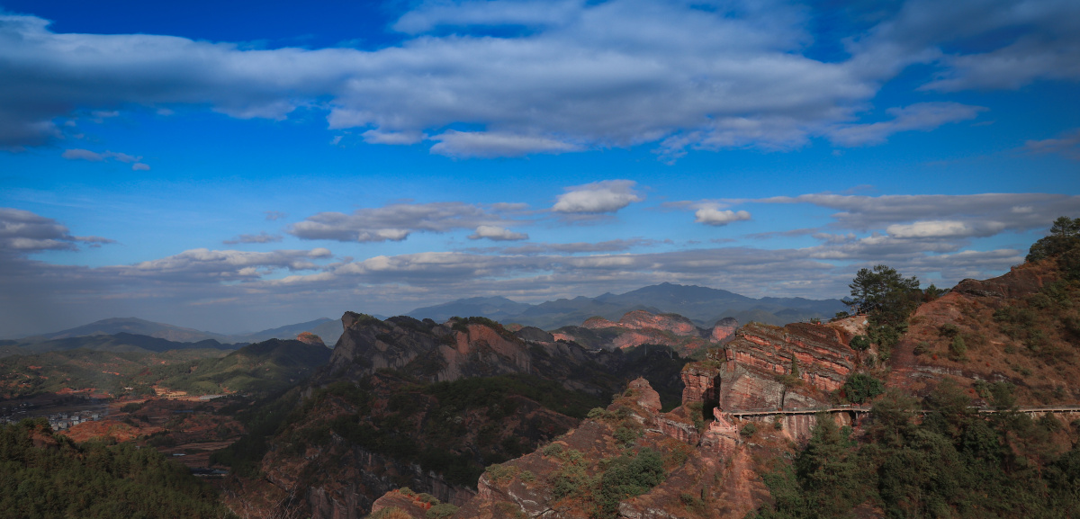 冠豸山,登到山顶的全景