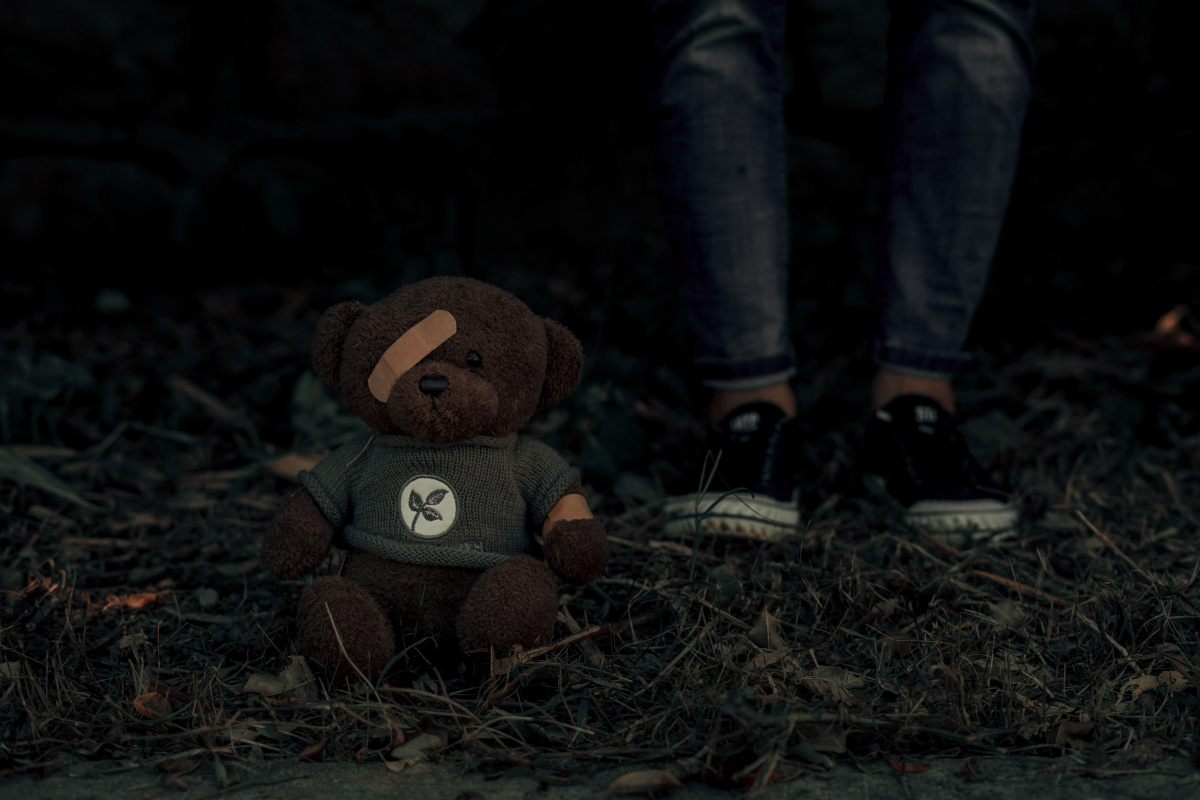 暗黑系绷带小熊来玩捉迷藏吗