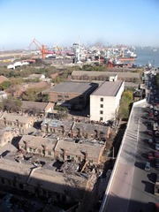 天津塘沽，改造中的天津港港区