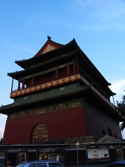 北京，历史建筑，古老的鼓楼。
