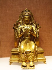 弥勒菩萨像，明代，西藏，北京首都博物馆文物展。