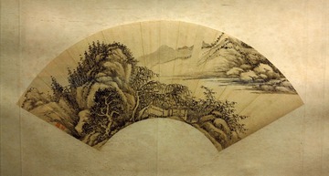 清诸皇子书画扇页，首都博物馆，“古都北京”文物展。