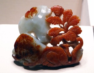 山石卧虎摆件，金元，国家博物馆中国古代玉器艺术展。 (3)