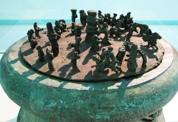 杀人祭鼓铜贮贝器，西汉，晋宁县石寨山14号墓出土，云南省博物馆文物。001