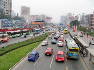 北京中关村，繁忙的道路交通状况