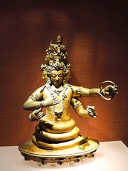 铜镀金罗睺星像，明代，西藏，北京首都博物馆文物展。