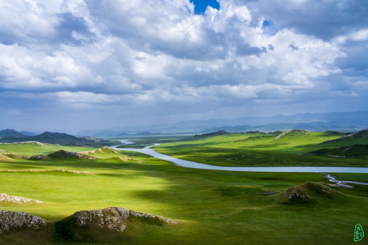 大美新疆巴音布鲁克九曲十八弯美景