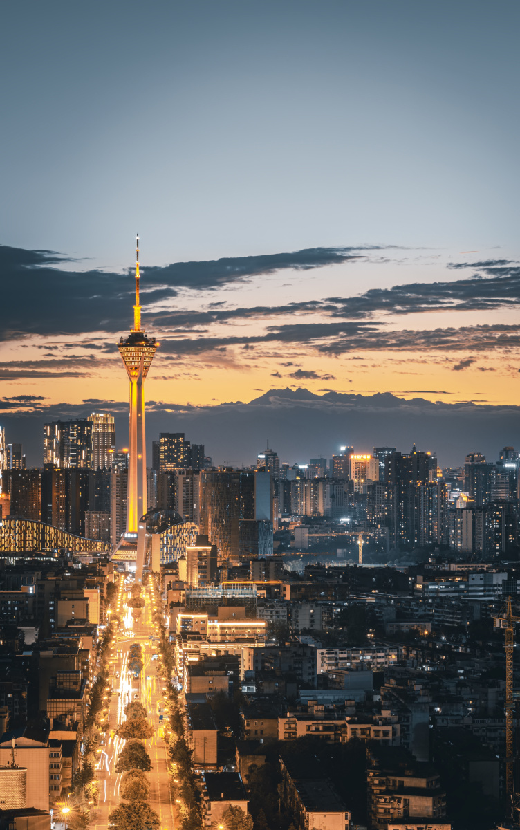 成都339晚霞雪山