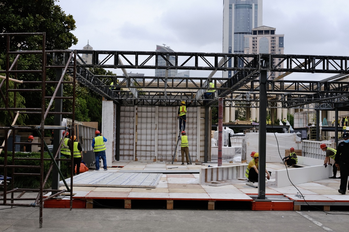 五五购物节搭建现场