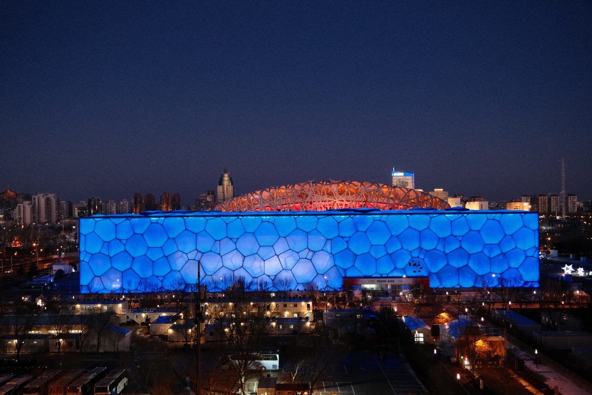 水立方夜景