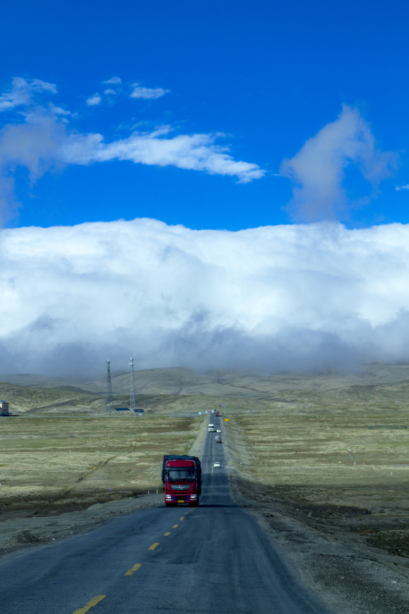 唐古拉山脚下到昆仑山的沿途公路