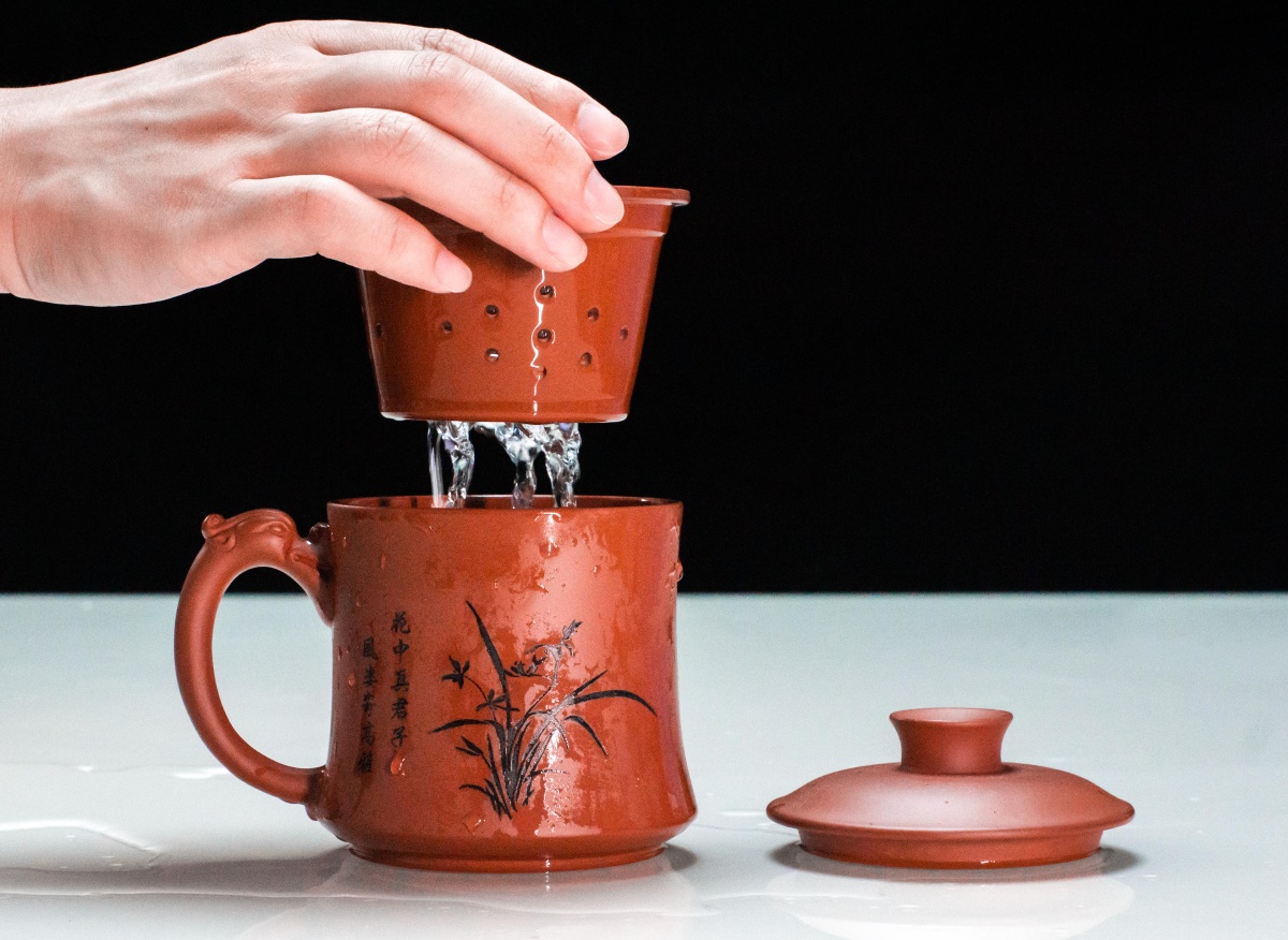 荣昌陶带茶漏茶杯