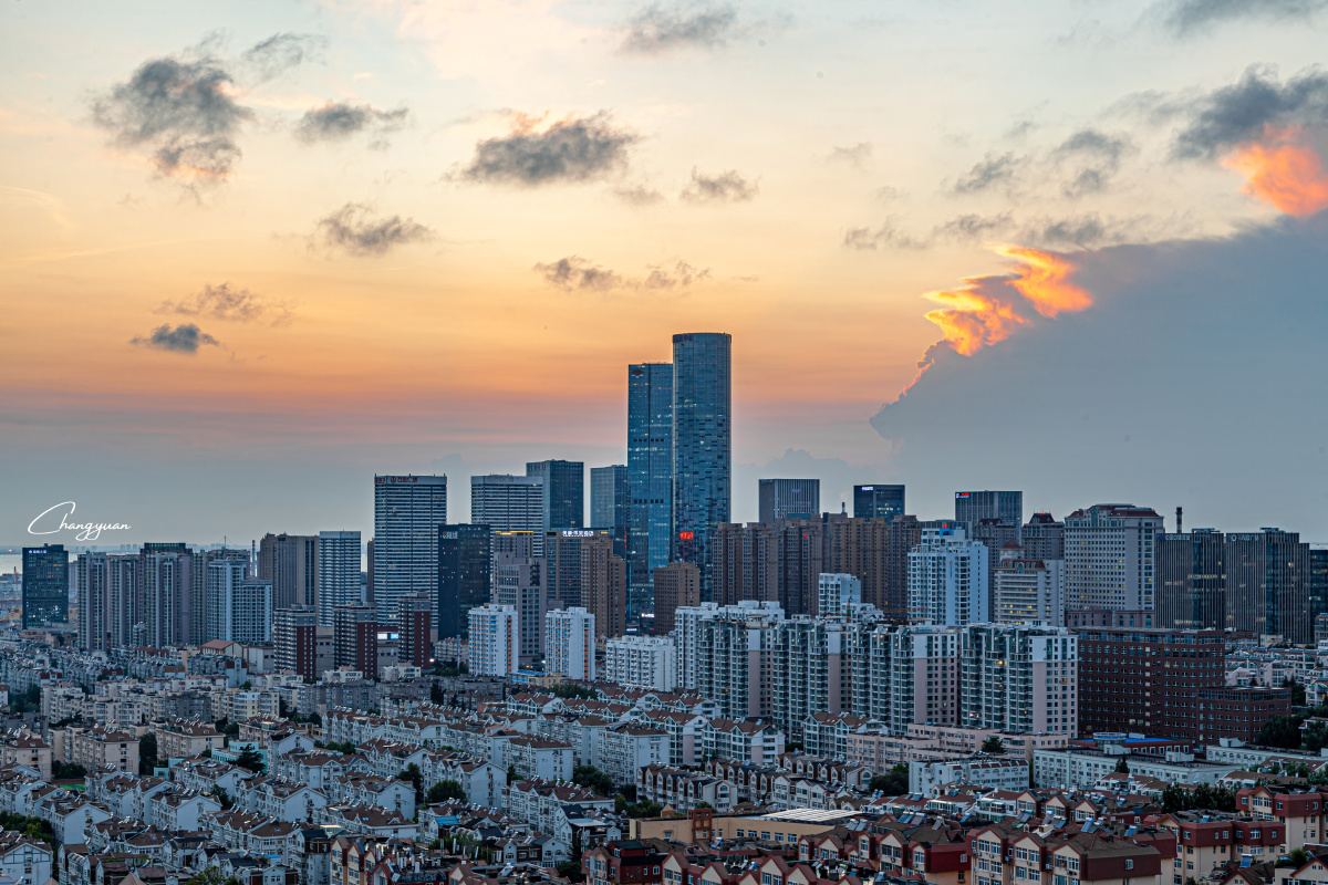 青岛cbd晚霞