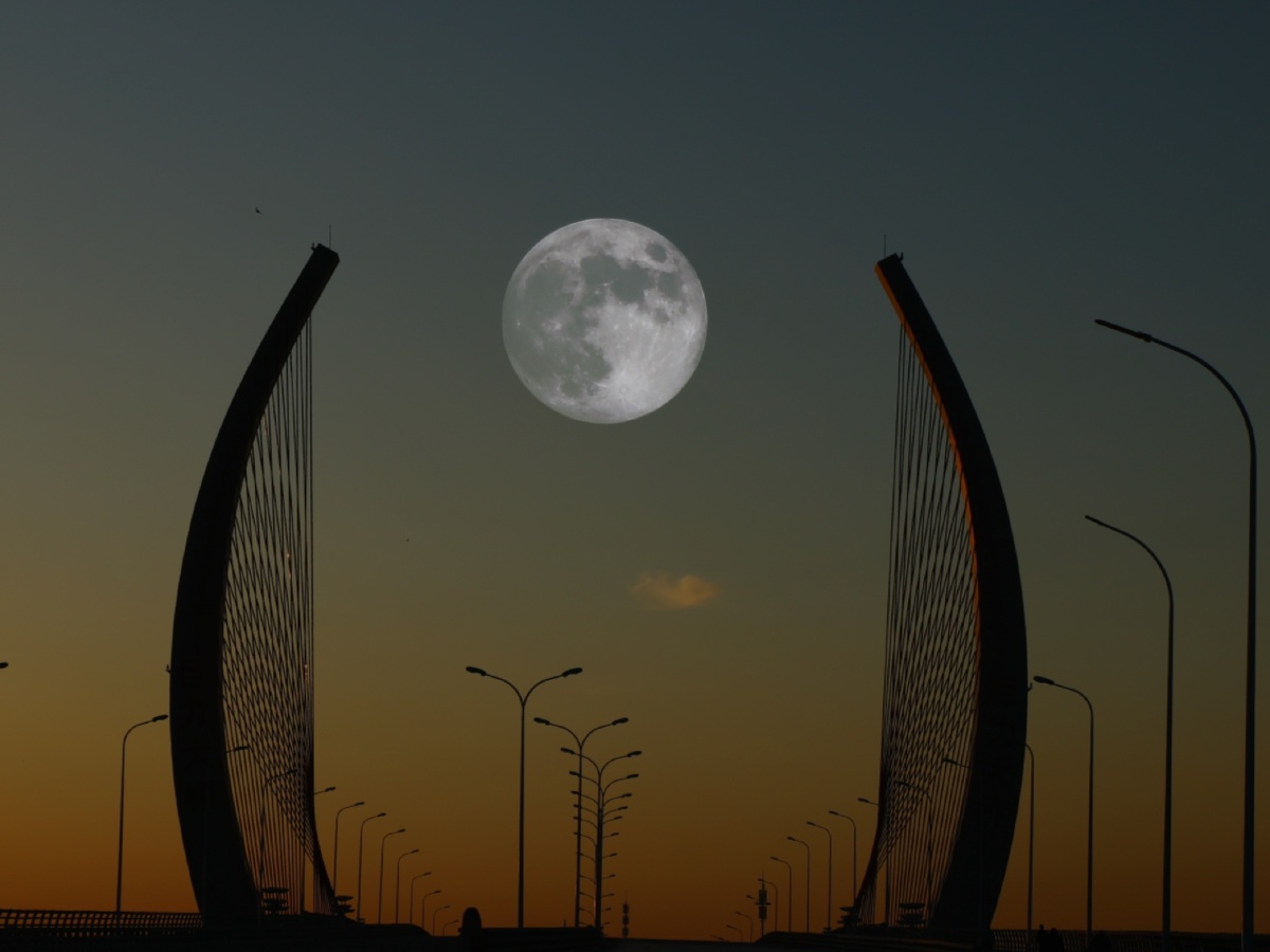 魅力保定,月光下的巨力大桥