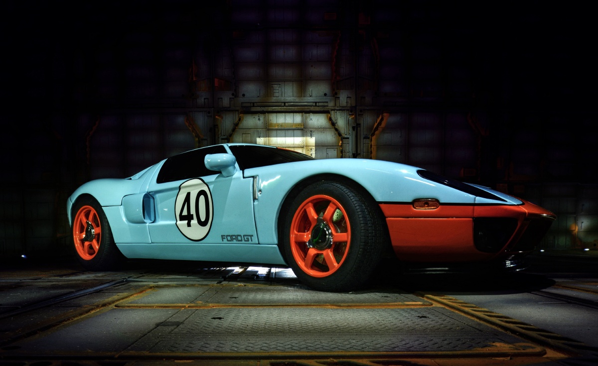 福特gt 2004 40 gulf海湾涂装的福特gt,4连霸勒芒的光辉历史仍在被