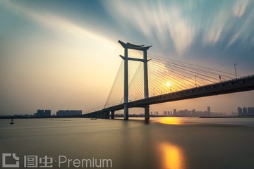 落日下的晋江大桥