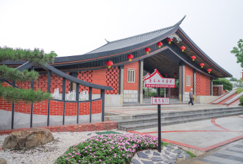 合肥园博园厦门园入口的闽南红砖古厝标志性建筑