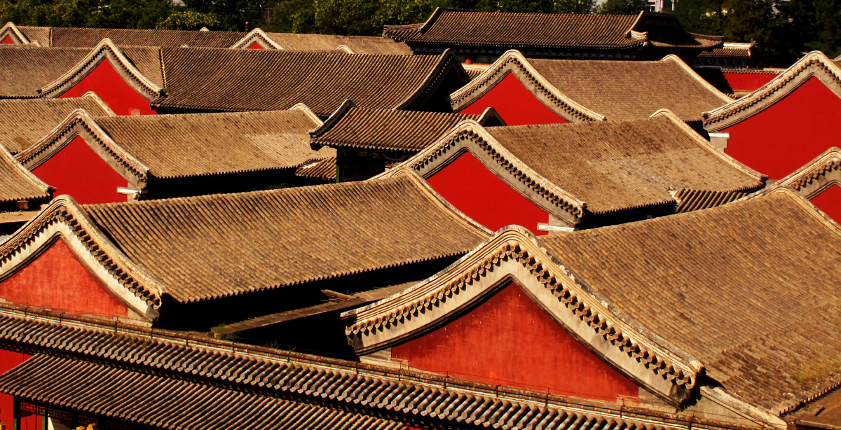 屋顶的曲线可爱承德避暑山庄