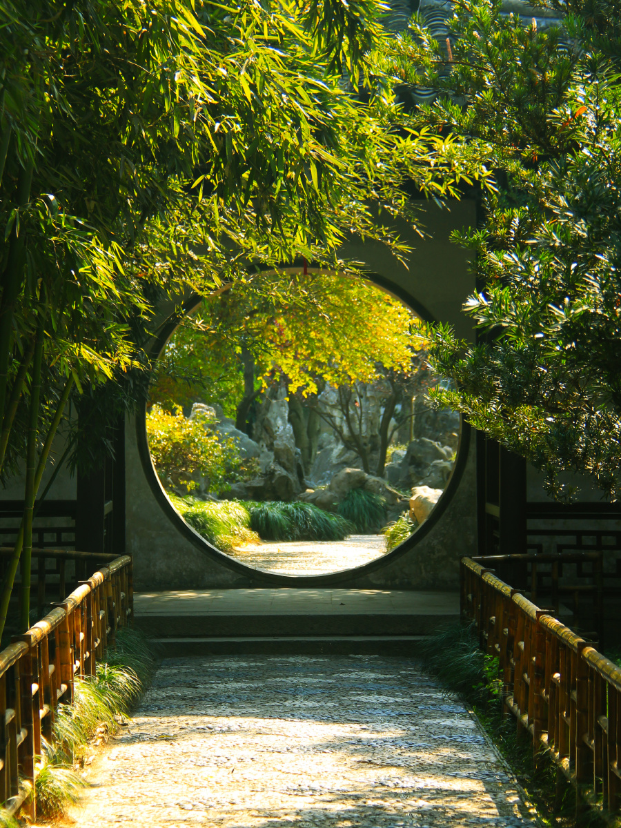 1/148月亮门月洞门园林竹子文人文化圆满2014年11月14日苏州拍摄