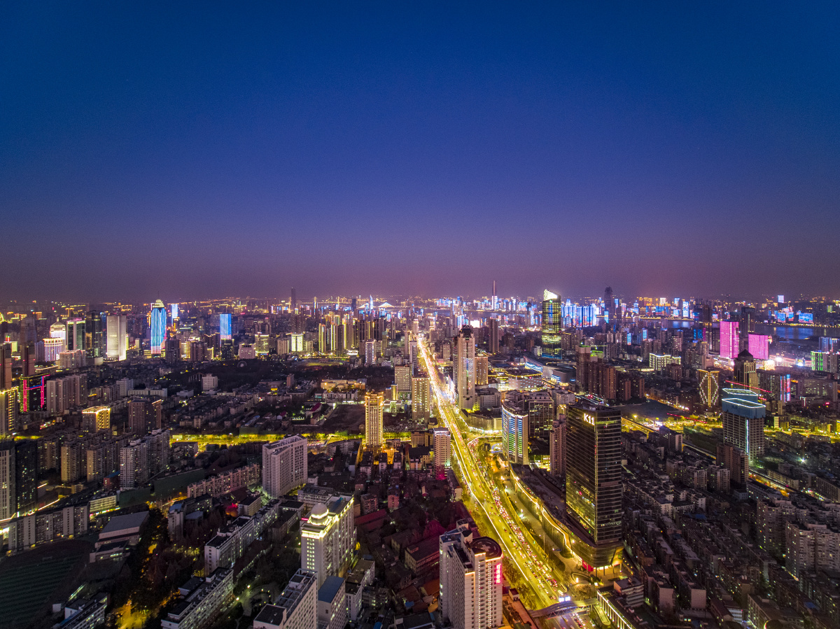 航拍武汉解放大道汉口k11