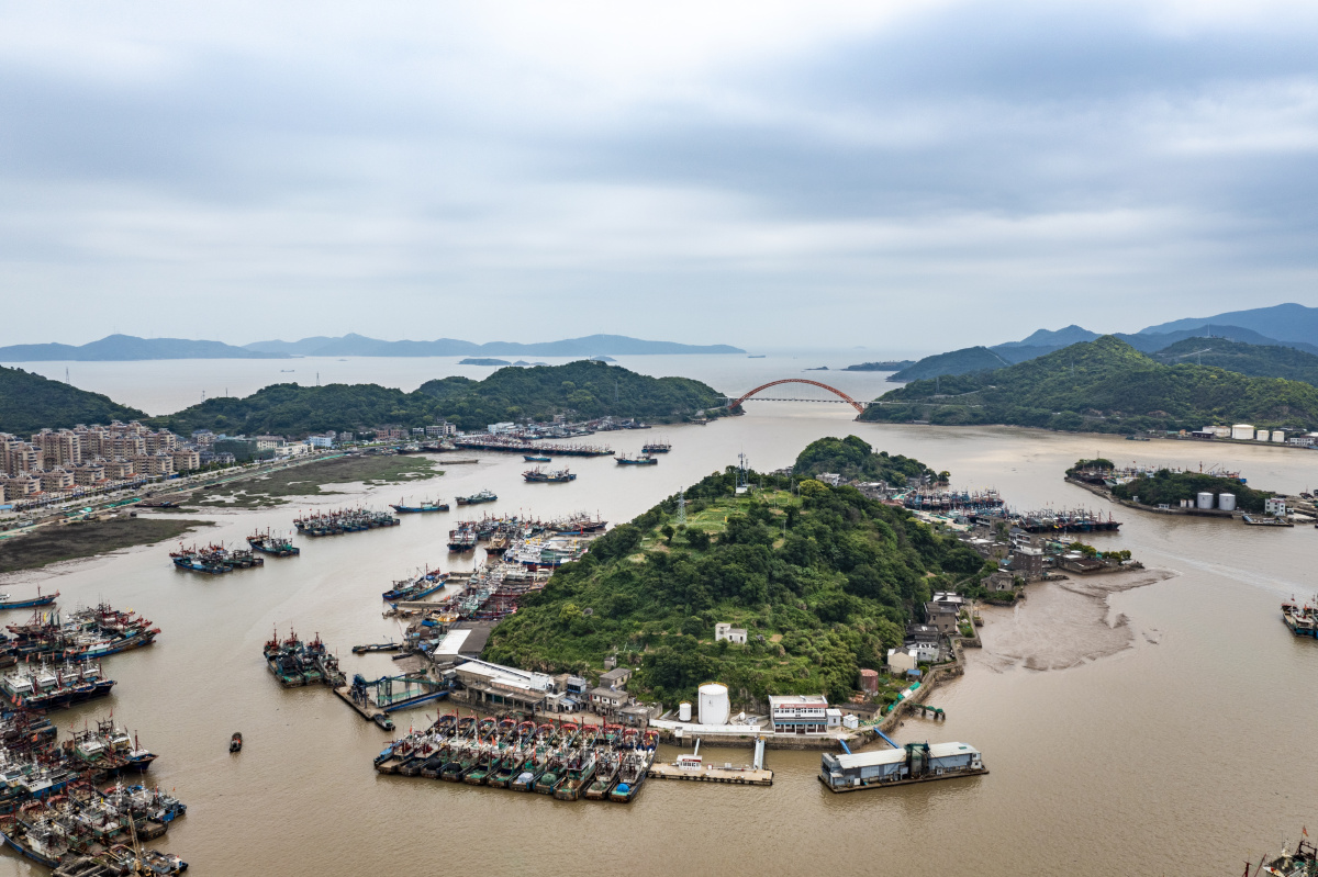 航拍浙江石浦码头
