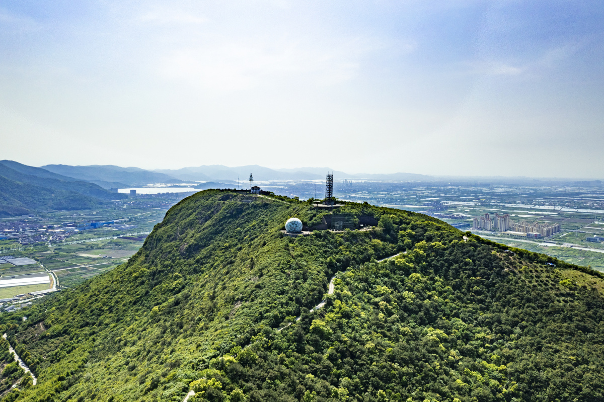 航拍浙江达蓬山气象站台