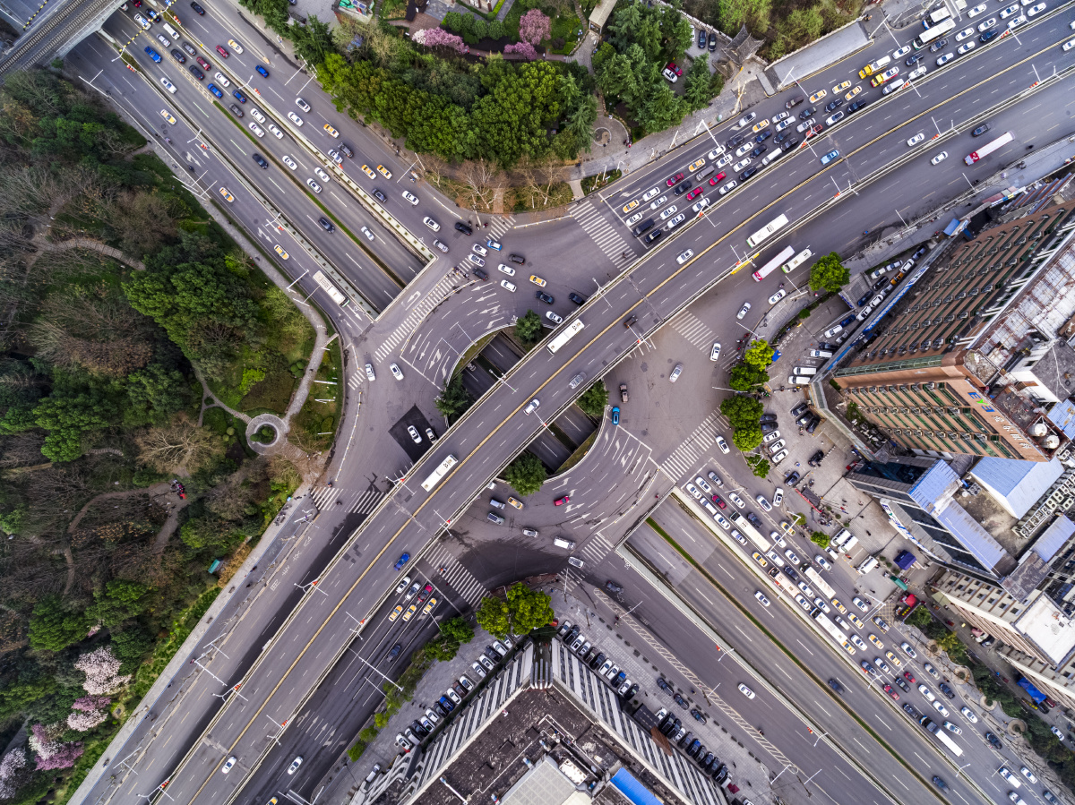 航拍武汉大东门立交