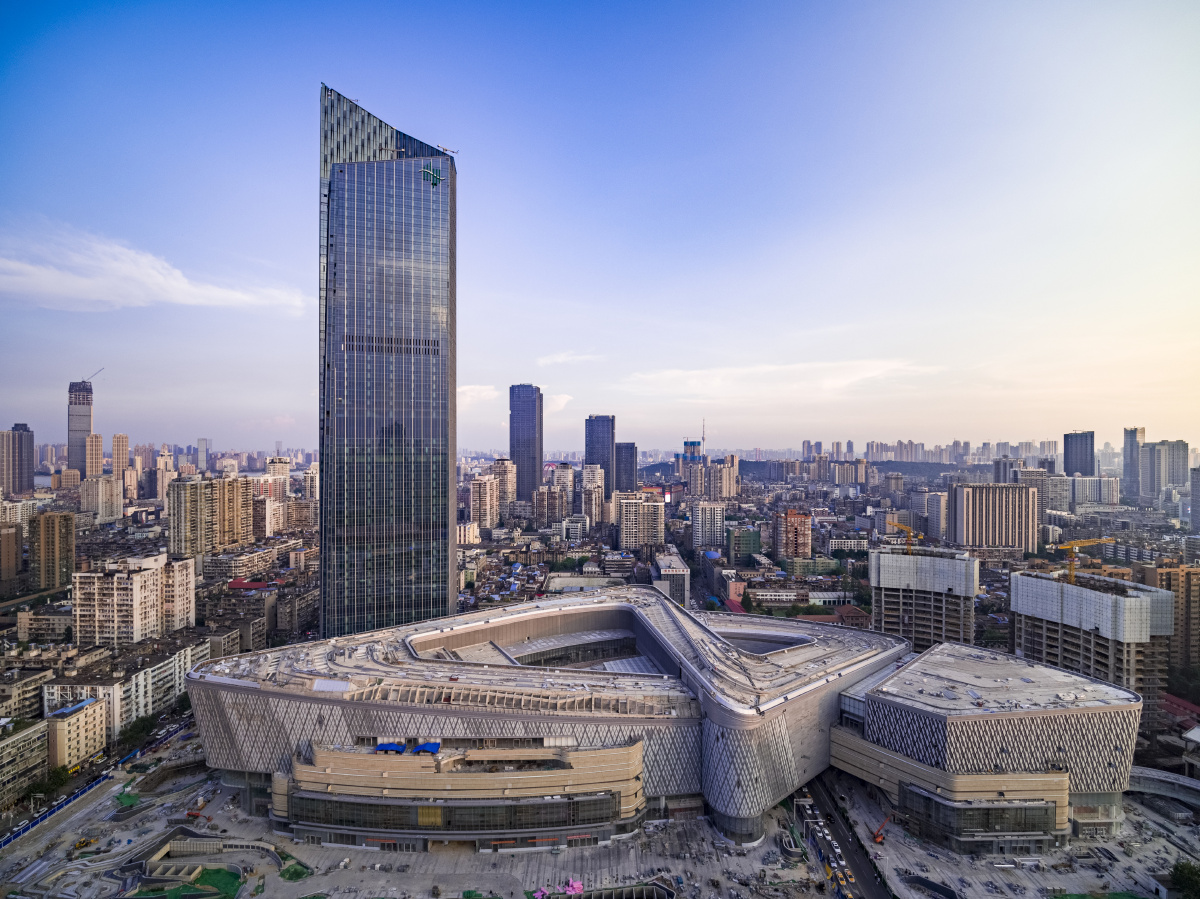 航拍武汉恒隆广场